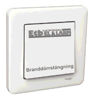 Brandknapp Exxact Utvändig Graverad "Branddörrstängning" Logo ETB