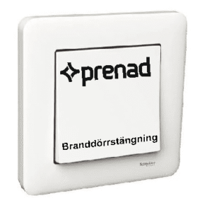 Brandknapp Exxact öppnaknapp infälld graverad "Branddörrstängning logo Prenad"