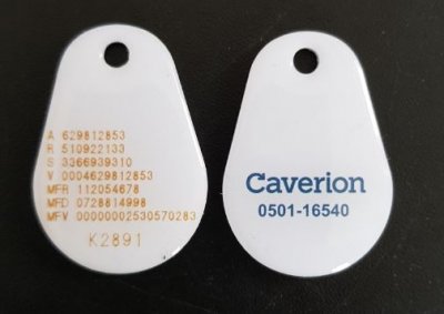 Uranus Epoxy EM4200/Mifare1k Nummer Färglogo Caverion Vit