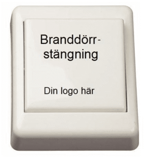 ELKO (RS) strömställare - Valfri gravyr "Branddörrstängning" + Er Logo