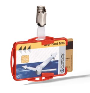 Korthållare öppen f 2 kort m hängselclips