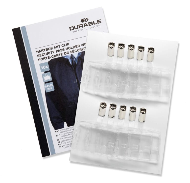 Korthållare för 1 kort m hängselclips 10-pack