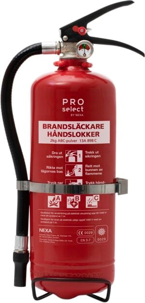 Pulversläckare 2 Kg Röd 13A