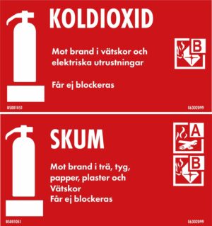Skylt Koldioxid/Skum 200X110Mm