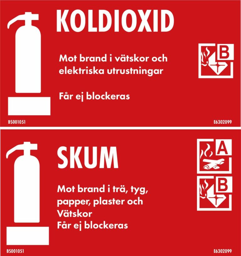 Skylt Koldioxid/Skum 200X110Mm