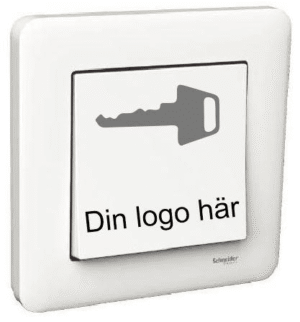 Exxact strömställare - Valfri gravyr "Öppnaknapp" + Er Logo