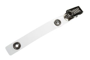 Krokodil ID-kortklämma med nylonband och förstärkning (100-pack)