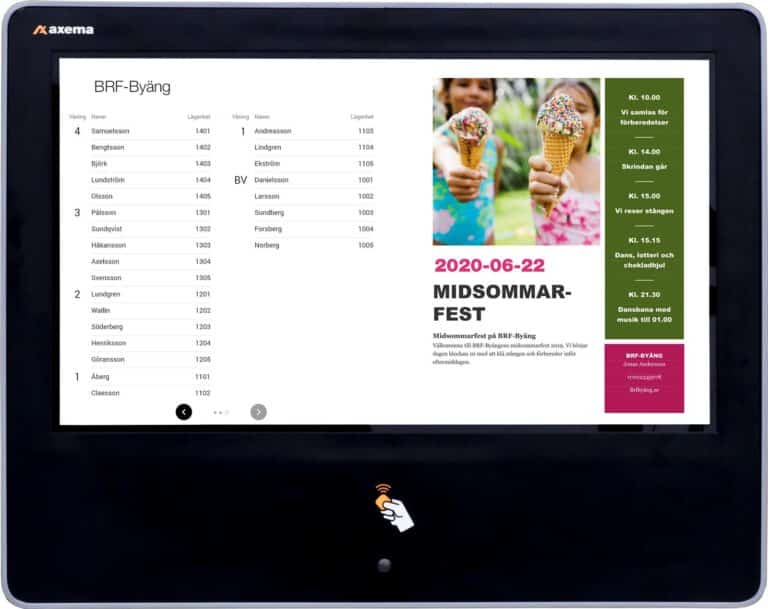 INFO- & BOKNINGSSKÄRM C205