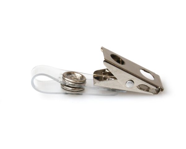Krokodilklämma metall 70 mm med genomskinligt band (100 pack) A-CL-CCMPC