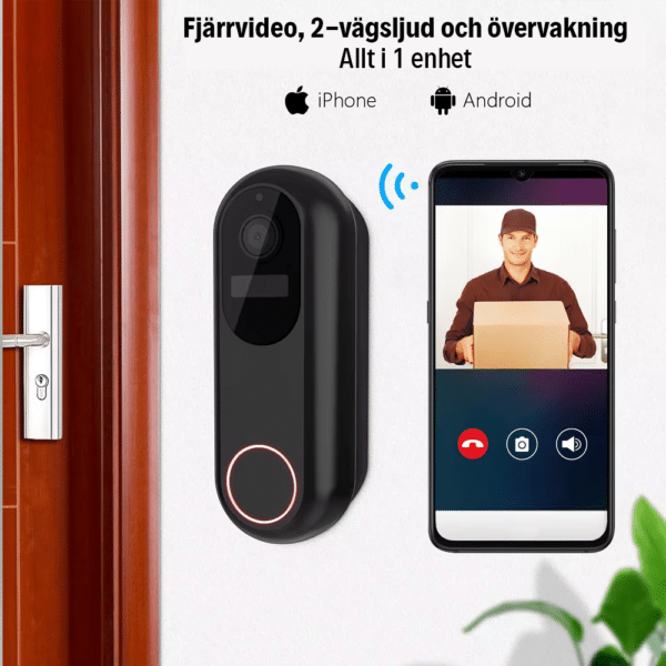 Dörrklocka med Kamera - WiFi Dual-band - Trådlös och Lång batteritid DK-T31-TY-1080P