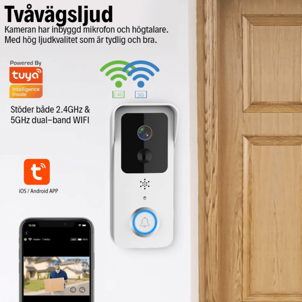Dörrklocka med Kamera - 1080P HD - Tuya Smart App DK-T32-TY-1080P