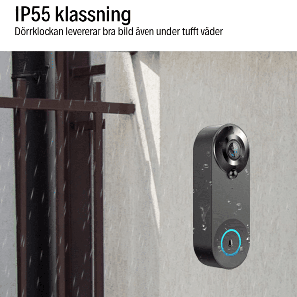Dörrklocka med Kamera – Full HD, WiFi, Tuya Smart App, Rörelsedetektion & Tvåvägskommunikation DK-W3-TY-1080P