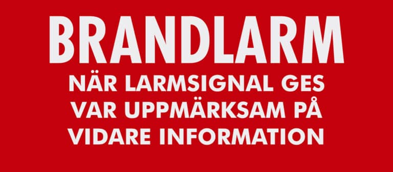 SKYLT 160X70 RÖD BRANDLARM