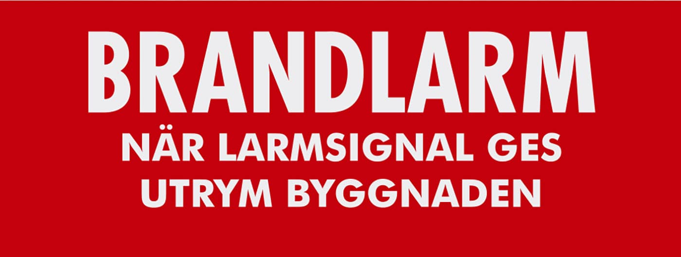 SKYLT 240X90 RÖD BRANDLARM 6301829