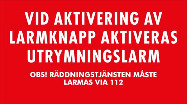 SKYLT 90X50 RÖD UTRYMN. AKTIV 6301826