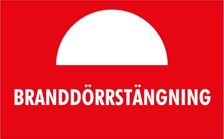 SKYLT BRANDDÖRRSTÄNGNING