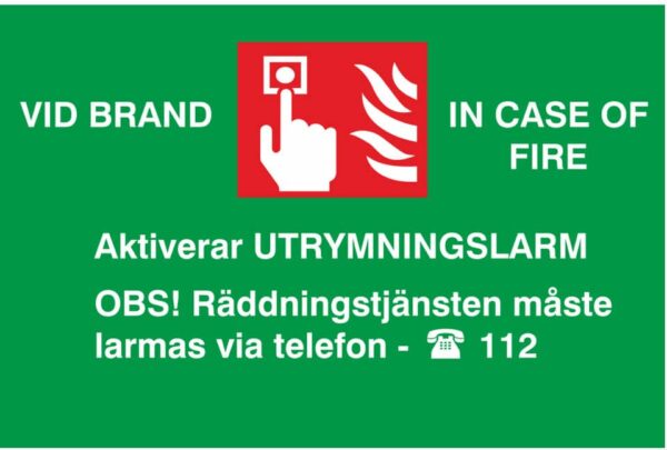 SKYLT UTRYMNING 112 6308400