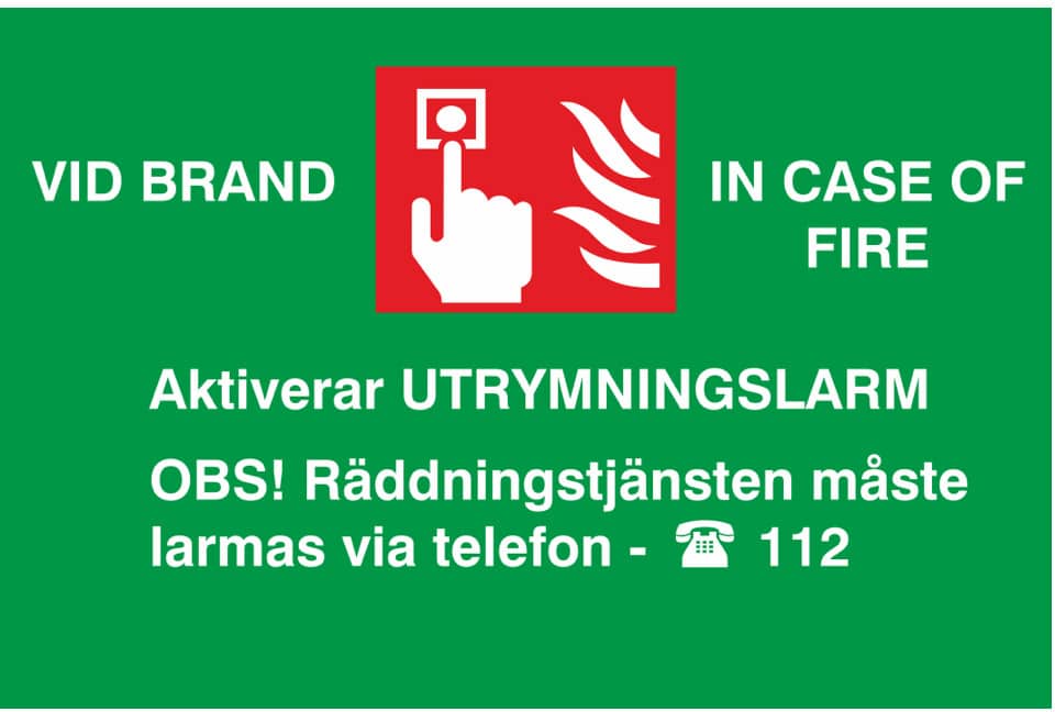 SKYLT UTRYMNING 112 6308400