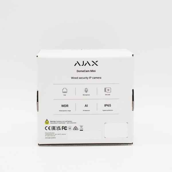 Ajax DomeCam Mini 5MP 2,8mm - Kompakt och diskret övervakningskamera 76018.214.WH1-1
