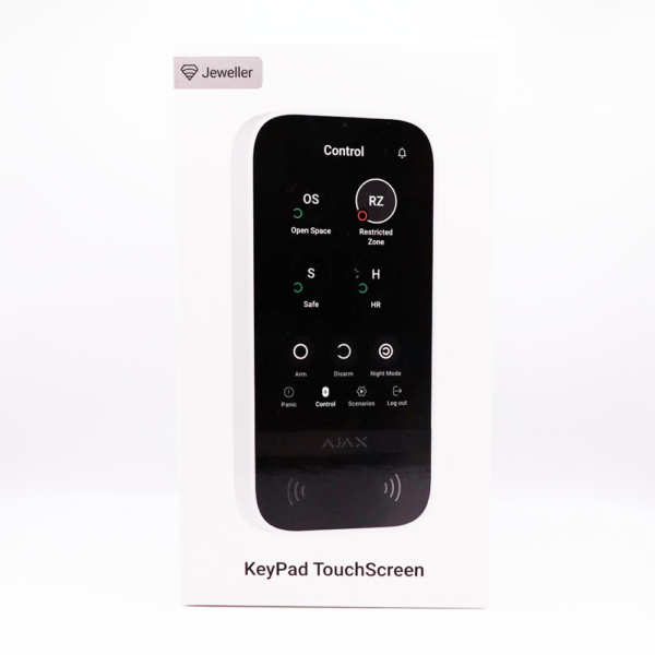 Ajax KeyPad Touchscreen Manöverpanel - Vit - Inbyggd RFID läsare 58455.148.WH1