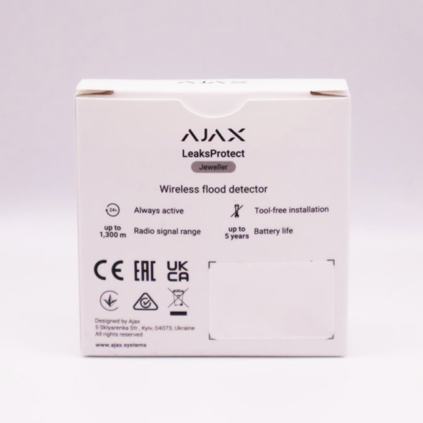 Ajax LeaksProtect Vattendetektor trådlös Vit 38255.08.WH1