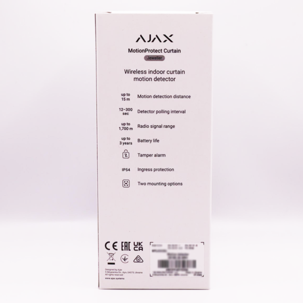 Ajax MotionProtect Curtain Ridådetektor inomhus Vit 38195.36.WH1