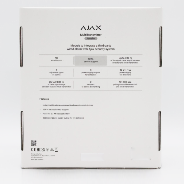 Ajax MultiTransmitter Multisändare 2/3EoL för trådade detektorer Vit 38200.62.WH1
