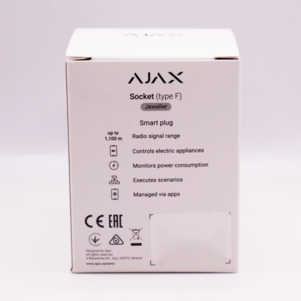 Ajax Smart Socket Smart Plug 230 Volt Vit 38209.34.WH1