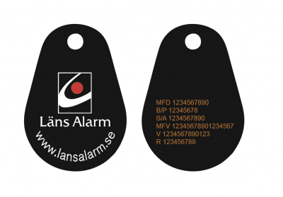 Uranus PVC Mifare1k Number Färglogo Länsalarm Svart