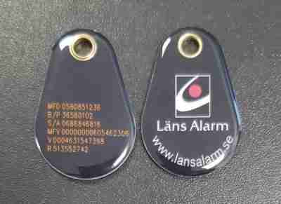 Uranus Epoxy+ EM4200/Mifare1k nummer Färglogo Läns Alarm - Svart