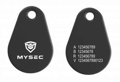 Uranus Pro EM4200 Graverade nummer Logo Mysec Larmator Svart