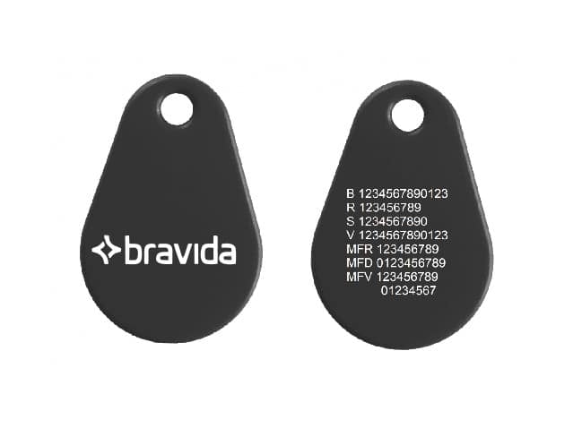 Uranus Pro Kombi EM4200/Mifare1k Graverade nummer logo Bravida - Svart