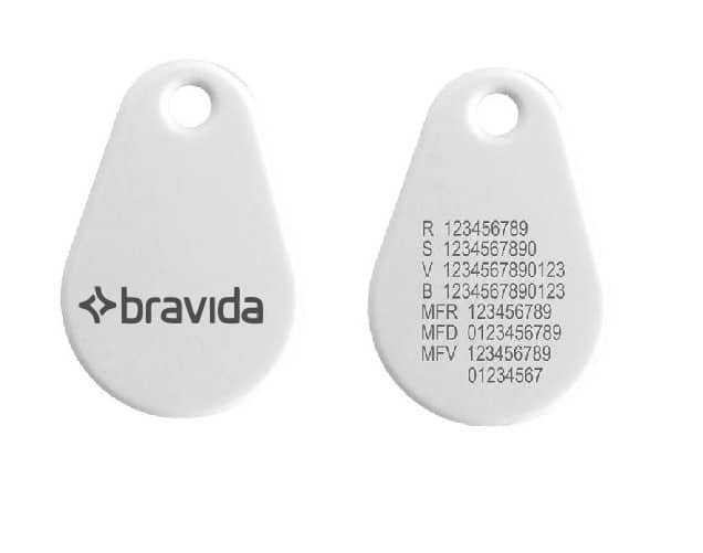 Uranus Pro Kombi EM4200/Mifare1k Graverade nummer logo Bravida - Vit