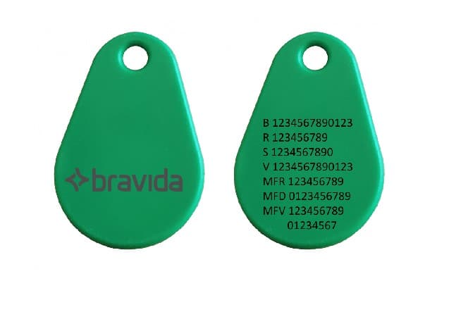 Uranus Pro Kombi EM4200/Mifare1k Graverade nummer logo Bravida - Grön