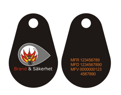 Uranus Epoxy+ med ring Mifare1K - Logo Brand & Säk. Helsingborg - Svart