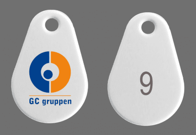 Uranus Pro Mifare1k Nr "9" Färglogo GC Gruppen- Vit