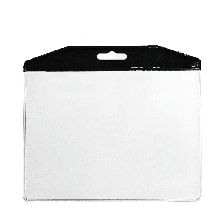 Plastficka/korthållare Svart Kant Liggande 95x77