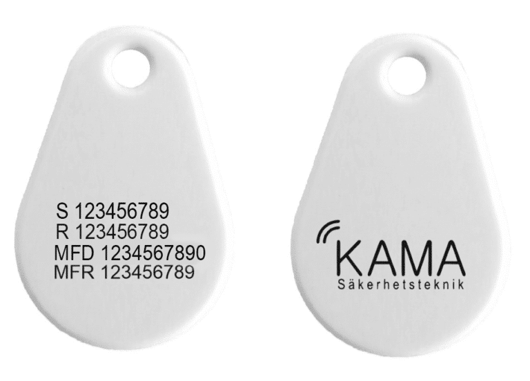 Uranus PRO EM4200/Mifare1k Graverade RCO/ARX nummer logo KAMA Vit