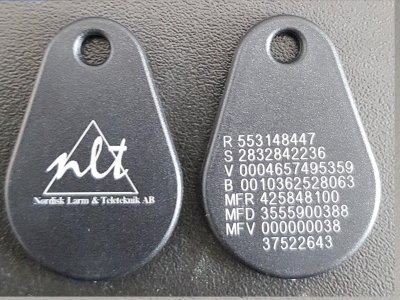 Uranus Pro Mifare1k MFD Serie Nummer Logo NLTAB Svart