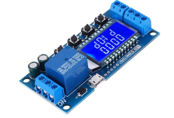 Tidsrelä 6-30V Programmerbar 0,01s–9999 minuter - LCD skärm REL-TIME-PRG