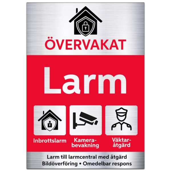 Larmdekal Aluminium 2 Självhäftande Liten (A8) 52x74mm larmdekal-alu2-a8