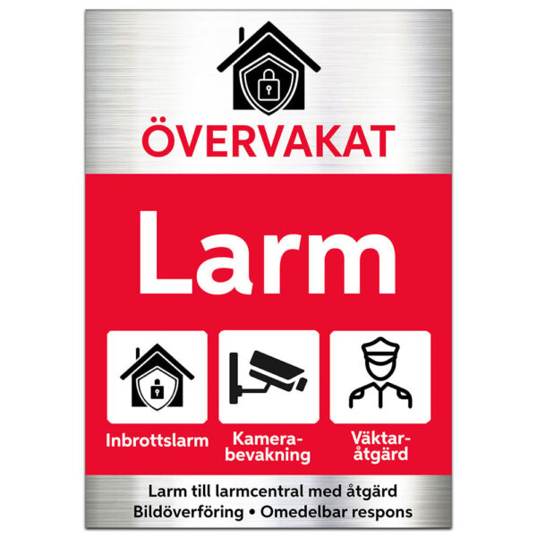 Larmdekal Aluminium 2 Självhäftande Stor (A5) 148x210mm larmdekal-alu2-a5