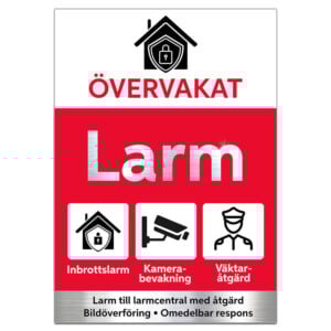 Larmskylt Aluminium 2 Självhäftande (A4) 210x297mm