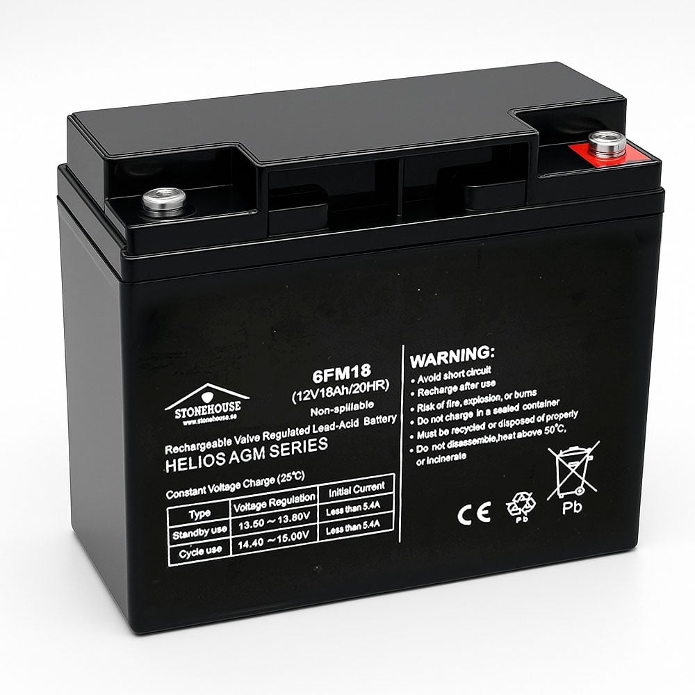 Batteri 18Ah 12V HELIOS 50018-skruvpol Batteri 18Ah 12V HELIOS 50018-skruvpol