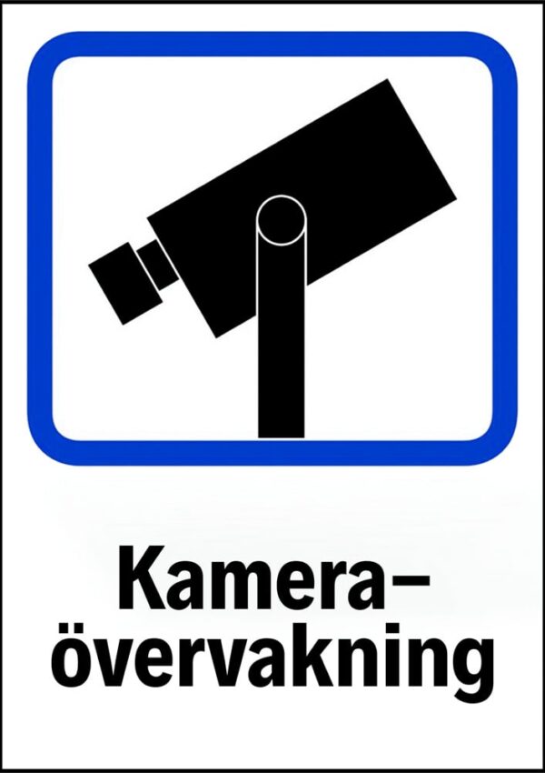 Kameraövervakning Dekal 21x29.7cm (A4) – Enkelsidig PVC KAM-SK-A4-PVC