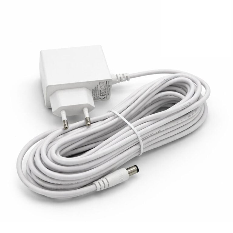Strömadapter 12V 2A – 5m Kabel – Vit