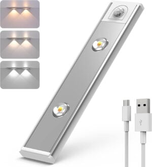 Spotlight Ljuslist 20CM LED Lampa med Rörelsesensor (Silver)