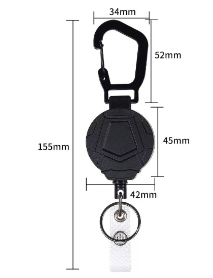 JOJO Nyckelhållare Heavy Duty – 60 cm Stålwire – Utdragbar Key Reel (Svart) 20112-Heavy-Duty JOJO Nyckelhållare Heavy Duty – 60 cm Stålwire – Utdragbar Key Reel (Svart) - Bild 2